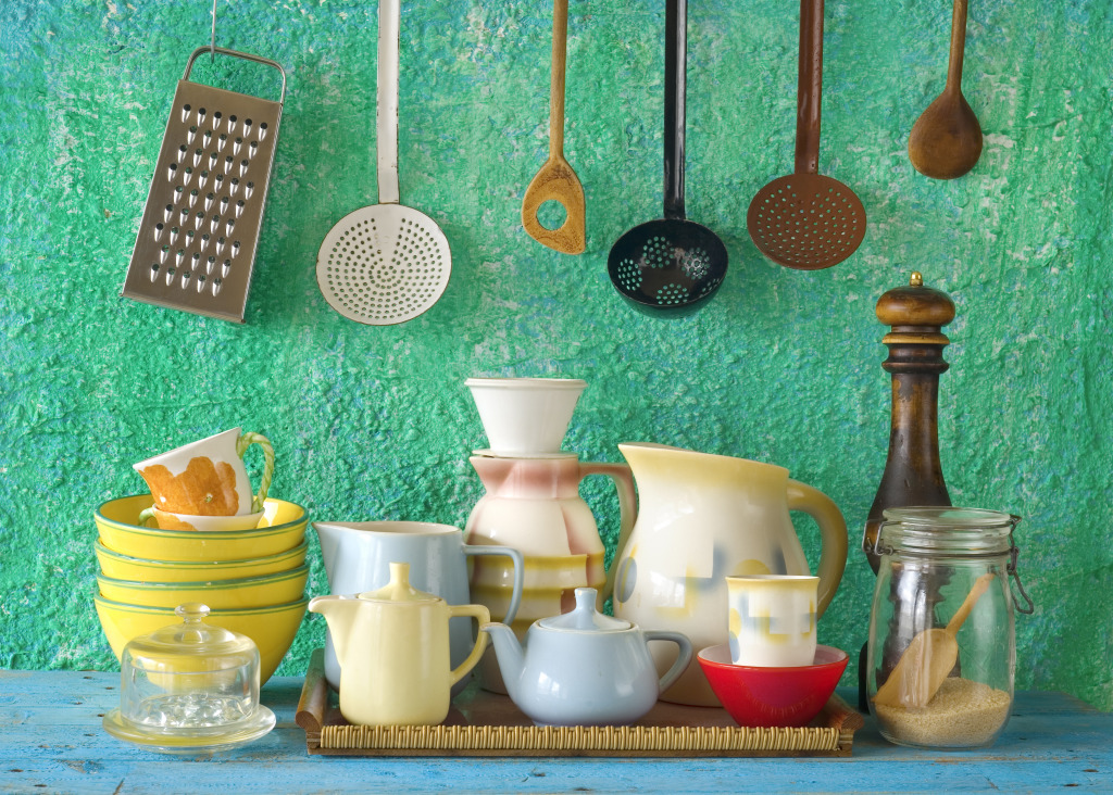 Vintage Kitchenware jigsaw puzzle in Food & Bakery puzzles on TheJigsawPuzzles.com