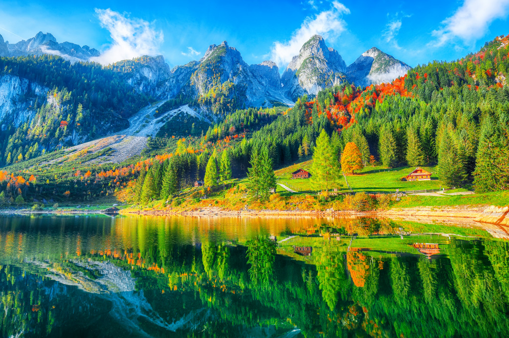 Gosausee Mountain Lake, Austria jigsaw puzzle in Puzzle of the Day puzzles on TheJigsawPuzzles.com