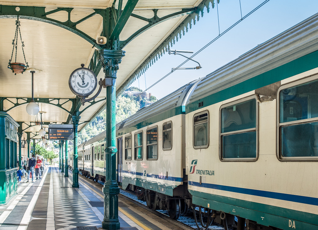 Taormina-Giardini Train Station, Sicily jigsaw puzzle in Puzzle of the Day puzzles on TheJigsawPuzzles.com