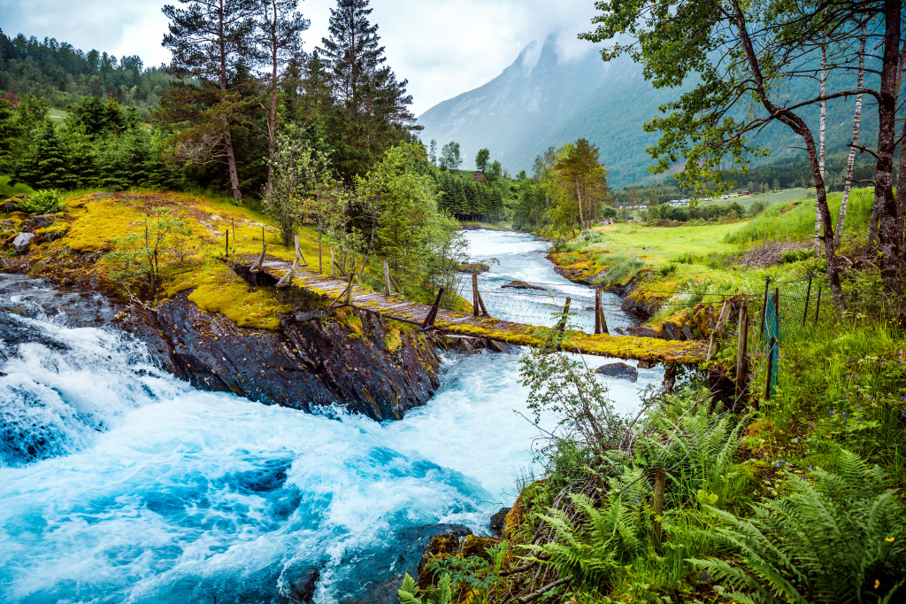 Mountain River in Norway jigsaw puzzle in Waterfalls puzzles on TheJigsawPuzzles.com