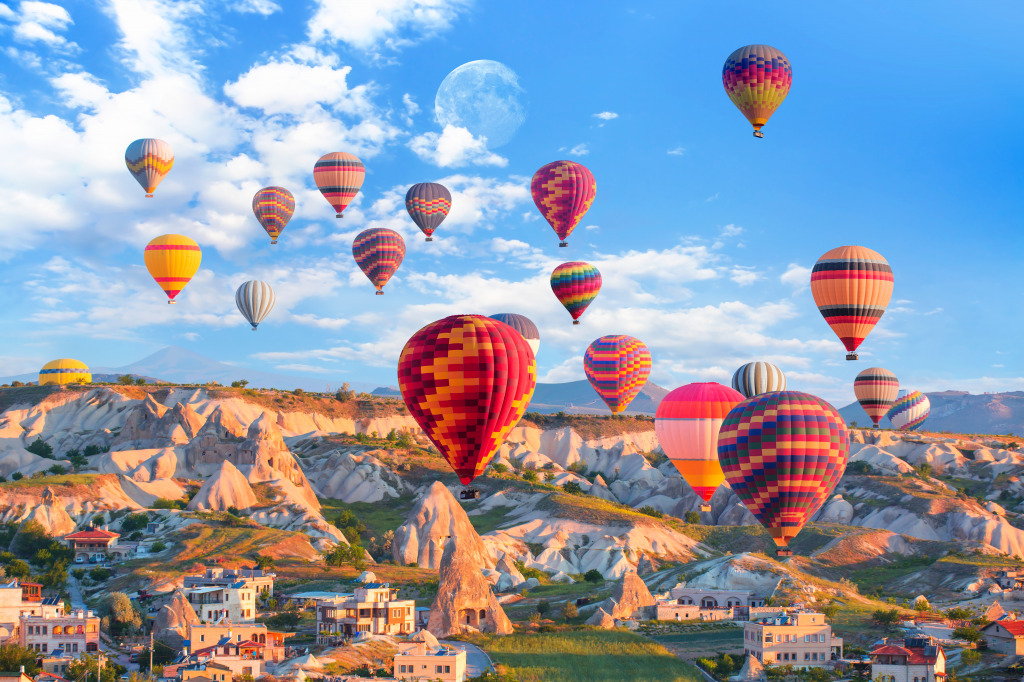 Hot Air Balloons over Cappadocia, Turkey jigsaw puzzle in Great Sightings puzzles on TheJigsawPuzzles.com