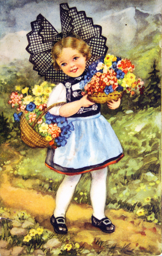 Carte postale Allemande de 1911 jigsaw puzzle in Fleurs puzzles on TheJigsawPuzzles.com