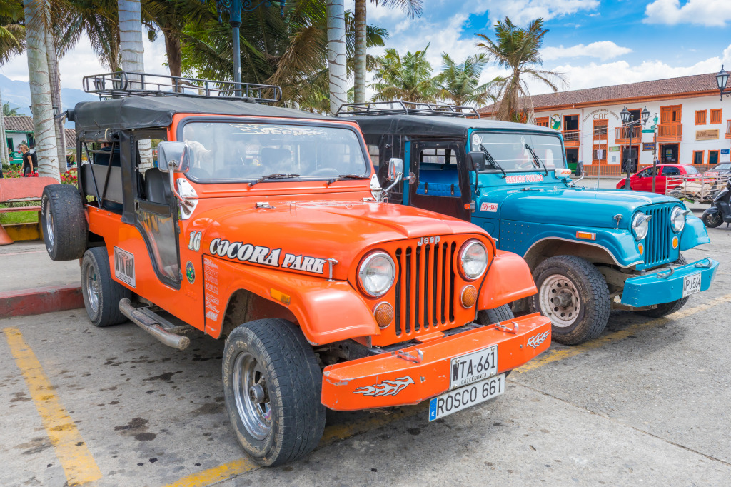 Willys in Salento, Colombia jigsaw puzzle in Cars & Bikes puzzles on TheJigsawPuzzles.com