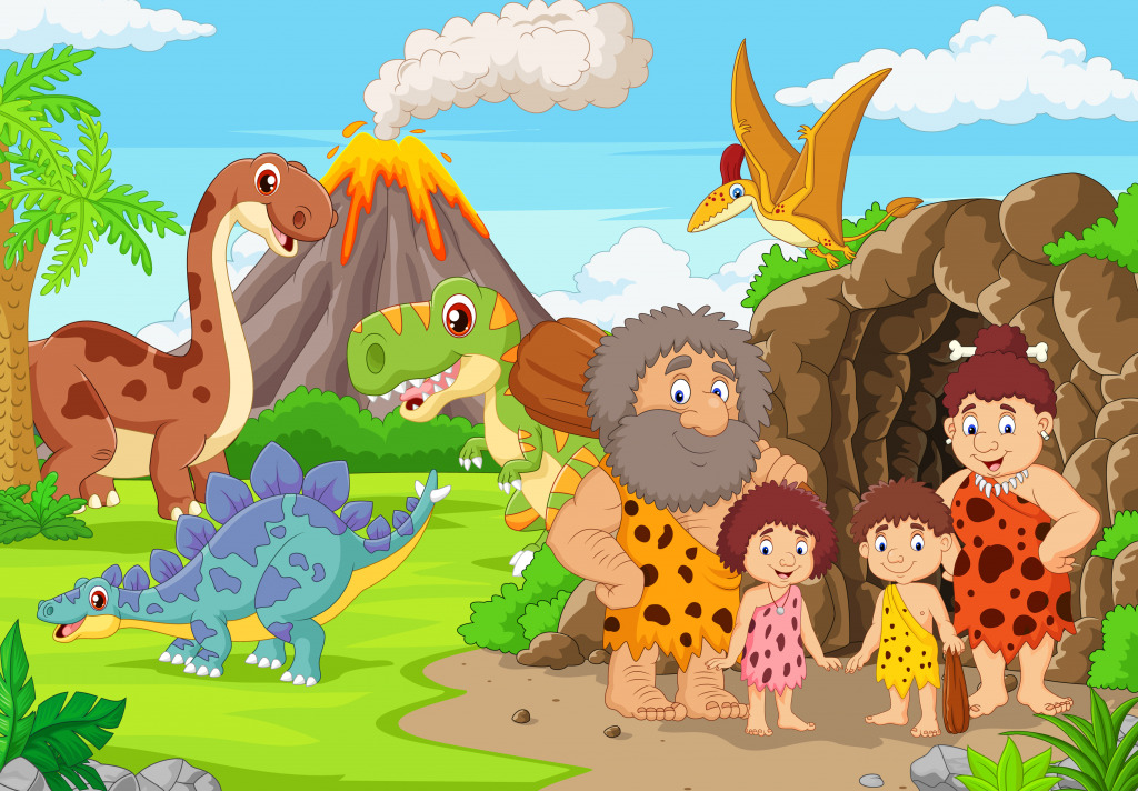 Prehistoric Family jigsaw puzzle in Kids Puzzles puzzles on TheJigsawPuzzles.com