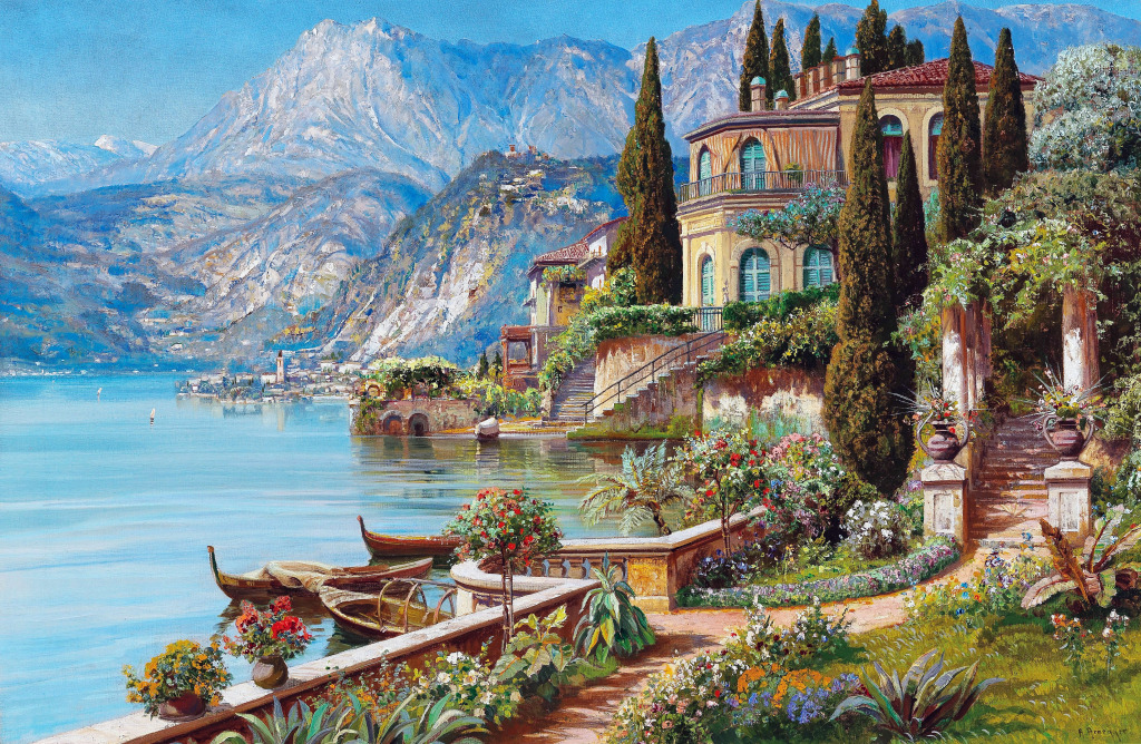 A View of Lake Como jigsaw puzzle in Piece of Art puzzles on TheJigsawPuzzles.com