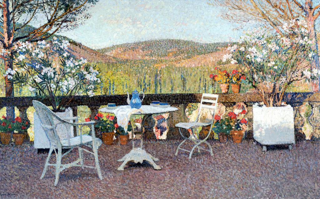 Tea Time on the Marquayrol Terrace jigsaw puzzle in Piece of Art puzzles on TheJigsawPuzzles.com