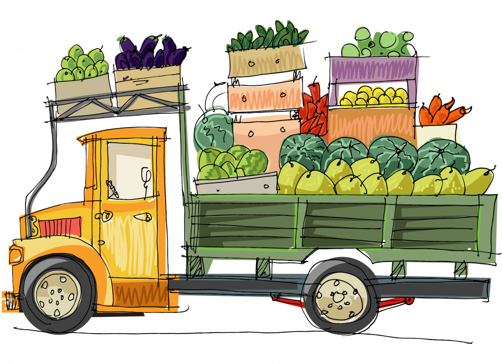 Truck Full and Vegetables jigsaw puzzle in Fruits & Veggies puzzles on TheJigsawPuzzles.com