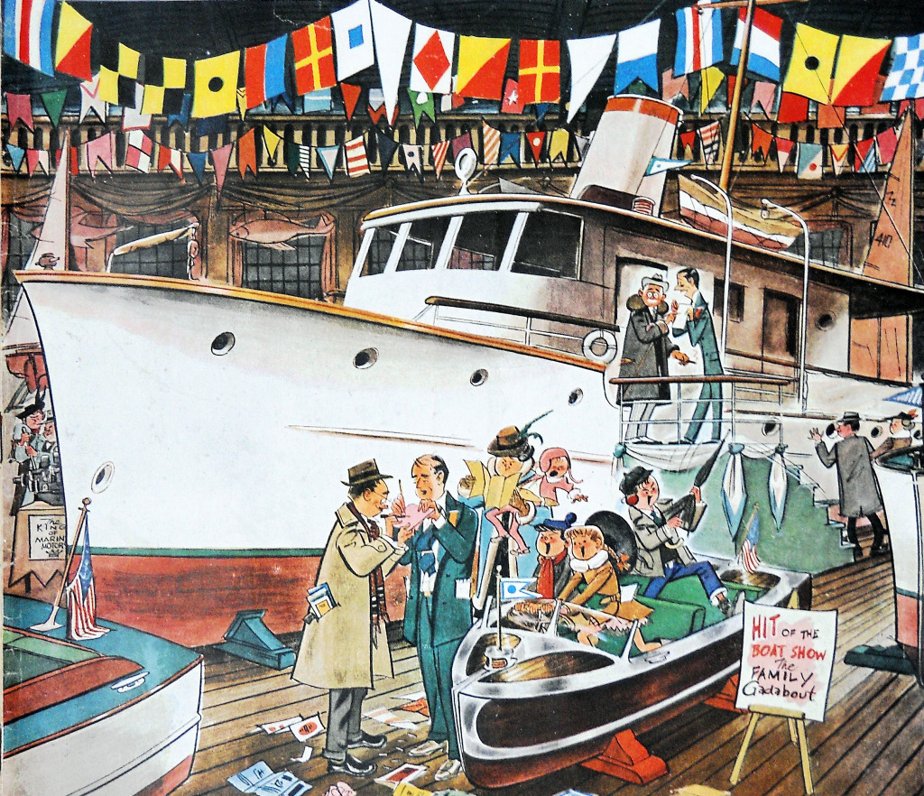 Boat Show- Обложка журнала Ко́льерс 1950 г jigsaw puzzle in Люди puzzles on TheJigsawPuzzles.com