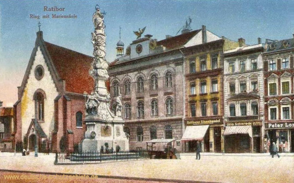Racibórz Rynek Kolumna Maryjna - Ratibor Ring mit Mariensaeule jigsaw puzzle in Christoph Sottor puzzles on TheJigsawPuzzles.com