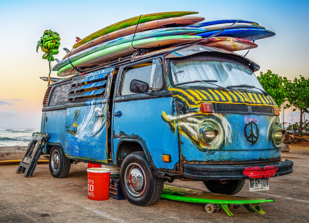 Surfers' Van jigsaw puzzle in Puzzle of the Day puzzles on TheJigsawPuzzles.com