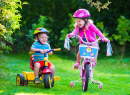 Kids Riding Bikes in a Park