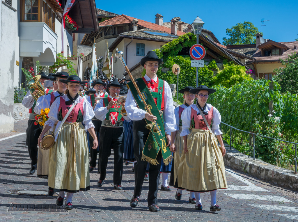 Religious Procession in South Tyrol, Italy jigsaw puzzle in People puzzles on TheJigsawPuzzles.com