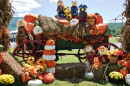 Halloween Wagon with Pumpkins