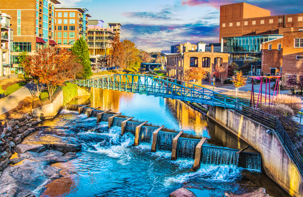 Downtown Greenville, South Carolina jigsaw puzzle in Waterfalls puzzles on TheJigsawPuzzles.com