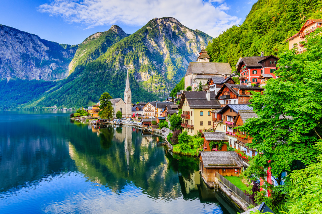 Hallstatt Mountain Village, Austrian Alps jigsaw puzzle in Puzzle of the Day puzzles on TheJigsawPuzzles.com
