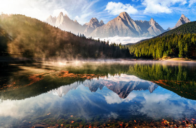 Autumn Day on a Mountain Lake jigsaw puzzle in Great Sightings puzzles ...