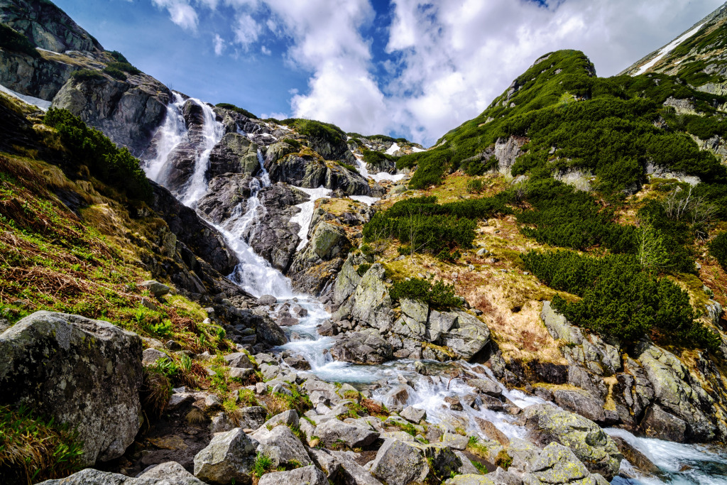 Siklawafall, Tatra Gebirge, Polen jigsaw puzzle in Wasserfälle puzzles on TheJigsawPuzzles.com
