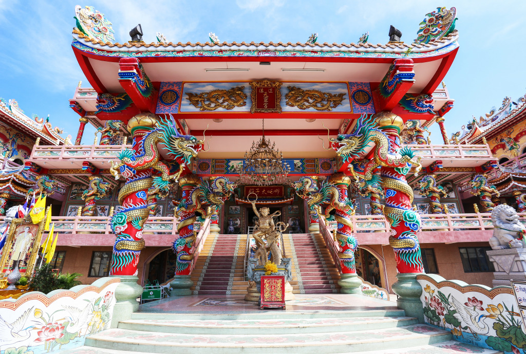 Chinesischer Tempel, Chonburi, Thailand jigsaw puzzle in Puzzle des Tages puzzles on TheJigsawPuzzles.com