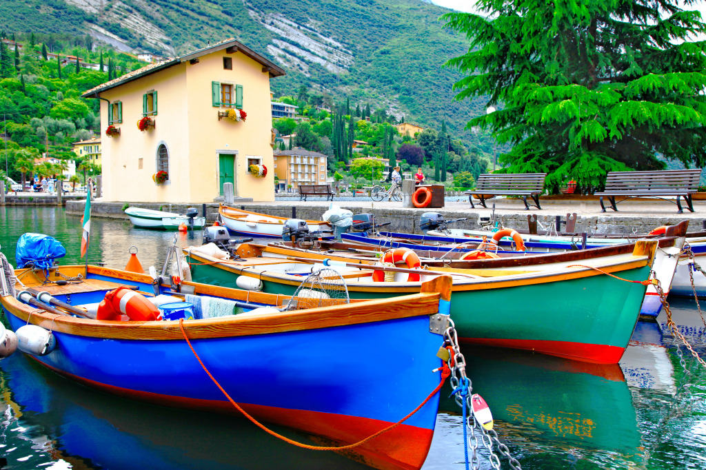 Torbole Village, Garda Lake, Italy jigsaw puzzle in Puzzle of the Day puzzles on TheJigsawPuzzles.com