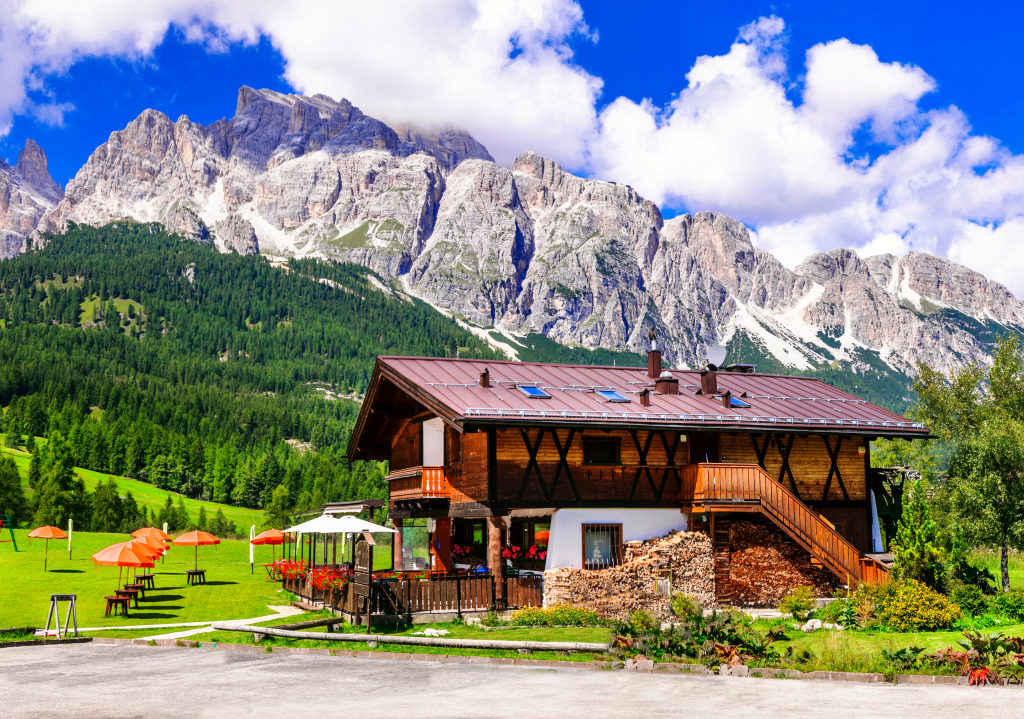 Cortina d'Ampezzo Village, Italian Alps jigsaw puzzle in Puzzle of the Day puzzles on TheJigsawPuzzles.com