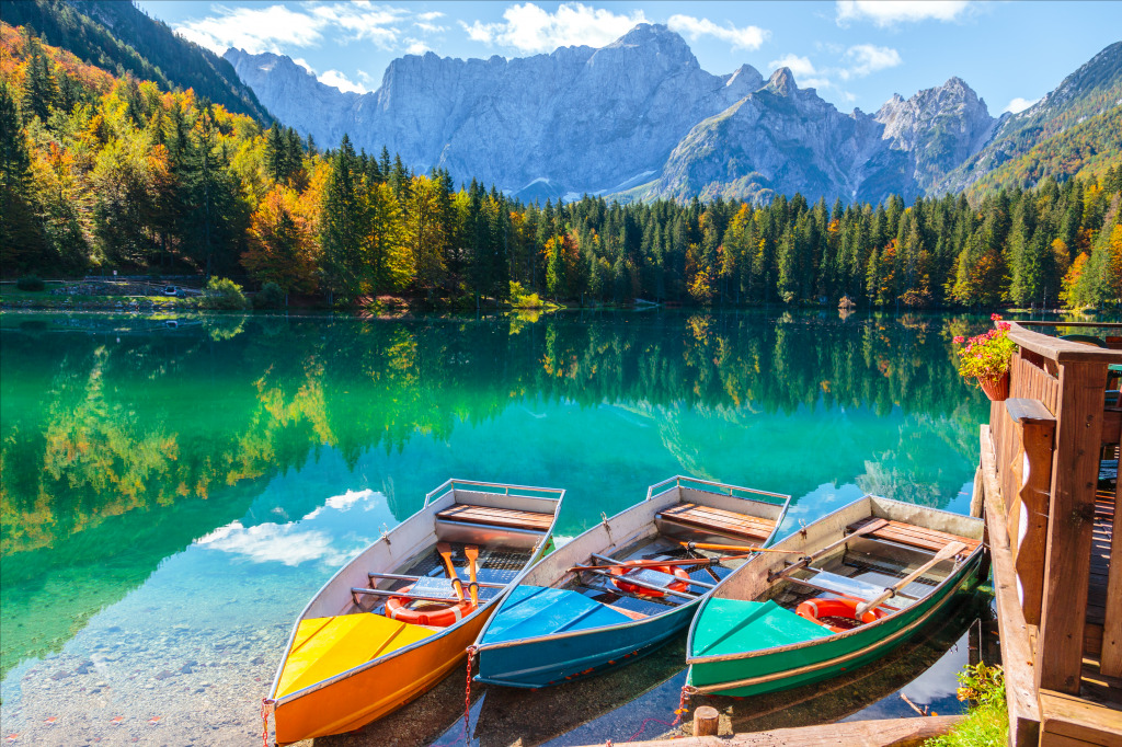 Lake Fusine, Italy jigsaw puzzle in Great Sightings puzzles on TheJigsawPuzzles.com