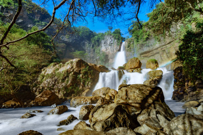 Waterfall at Ciletuh, West Java, Indonesia jigsaw puzzle in Waterfalls ...
