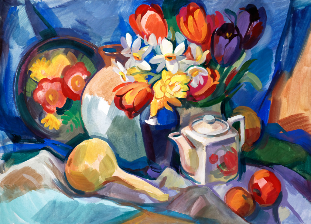 Still Life with a Bouquet of Flowers jigsaw puzzle in Flowers puzzles on TheJigsawPuzzles.com