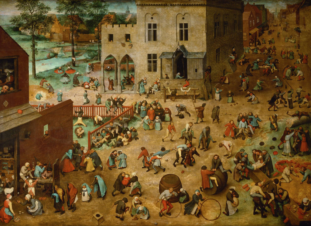 Children's Games by Bruegel, 1560 jigsaw puzzle in Wei F Chen puzzles on TheJigsawPuzzles.com