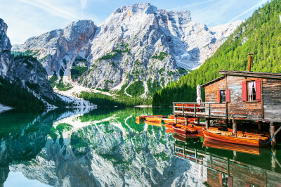 Braies Lake, Italian Alps Jigsaw Puzzle In Puzzle Of The Day Puzzles On 