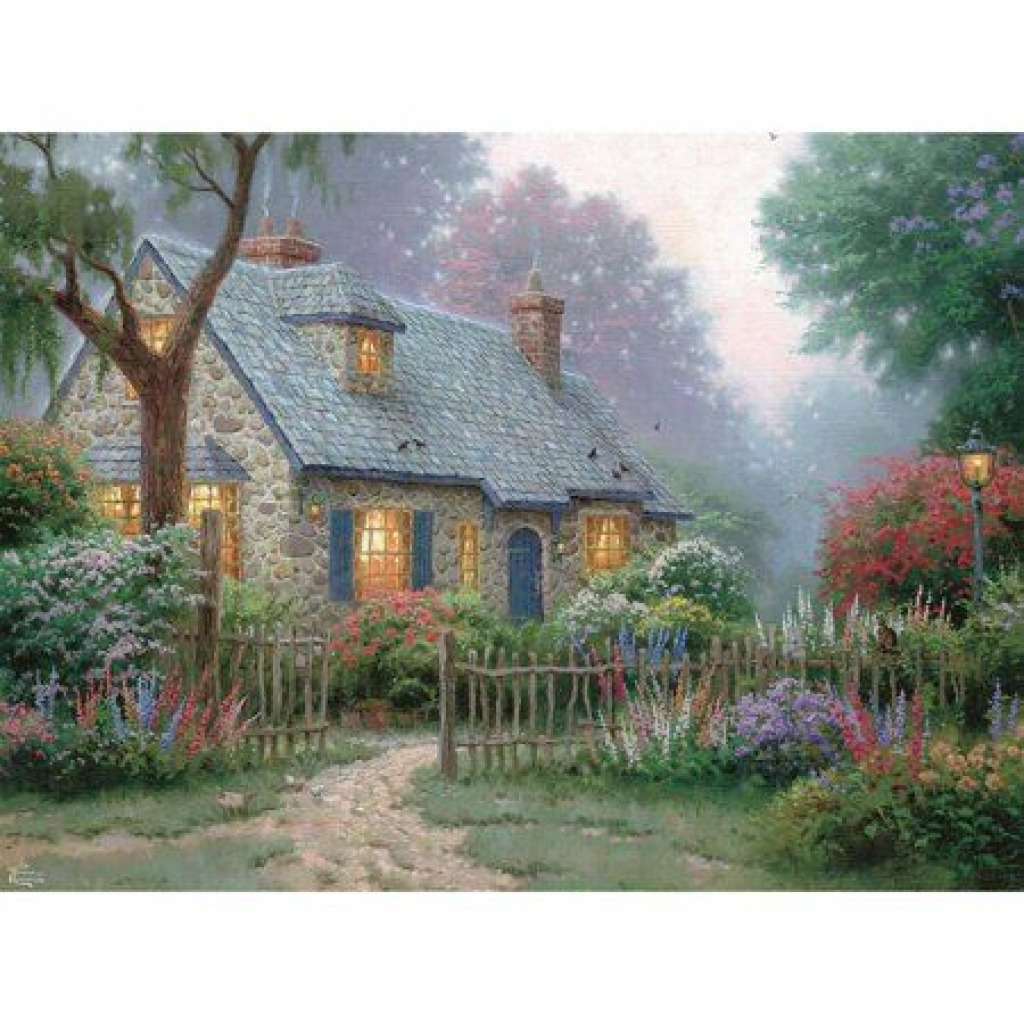 Foxglove cottage jigsaw puzzle in Lynda Baran puzzles on TheJigsawPuzzles.com