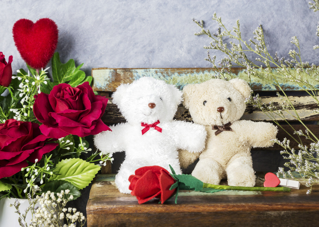 Teddy Bear Couple jigsaw puzzle in Valentine's Day puzzles on TheJigsawPuzzles.com