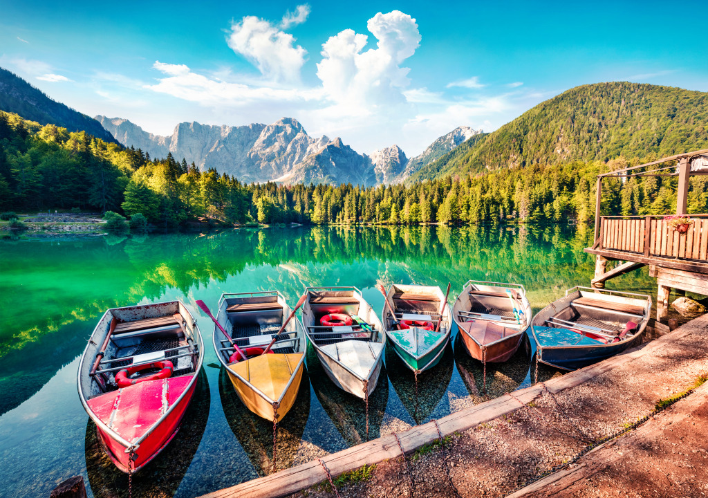 Fusine Lake, Julian Alps, Italy jigsaw puzzle in Great Sightings puzzles on TheJigsawPuzzles.com