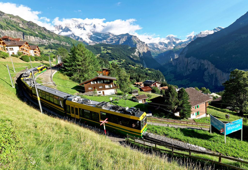 Wengen Village, Switzerland jigsaw puzzle in Puzzle of the Day puzzles on TheJigsawPuzzles.com