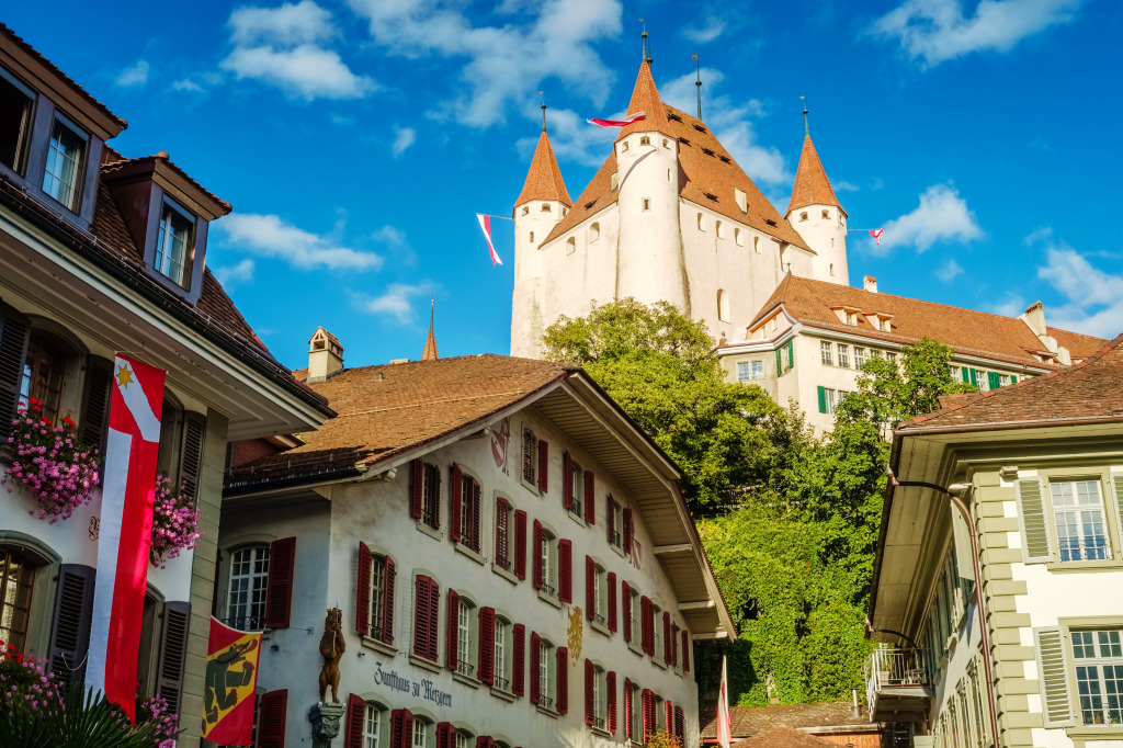 Thun City and Castle, Switzerland jigsaw puzzle in Castles puzzles on TheJigsawPuzzles.com