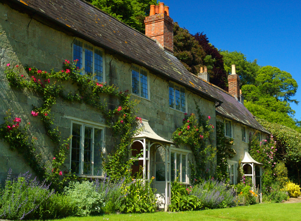 Cottages du Somerset, Angleterre jigsaw puzzle in Paysages urbains puzzles on TheJigsawPuzzles.com