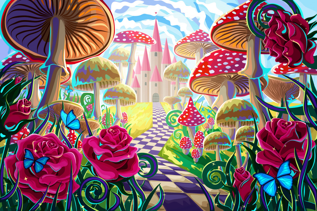 Fantasielandschaft des Wunderlandes jigsaw puzzle in Blumen puzzles on TheJigsawPuzzles.com