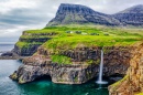 Vagar Waterfall, Faroe Islands, Denmark
