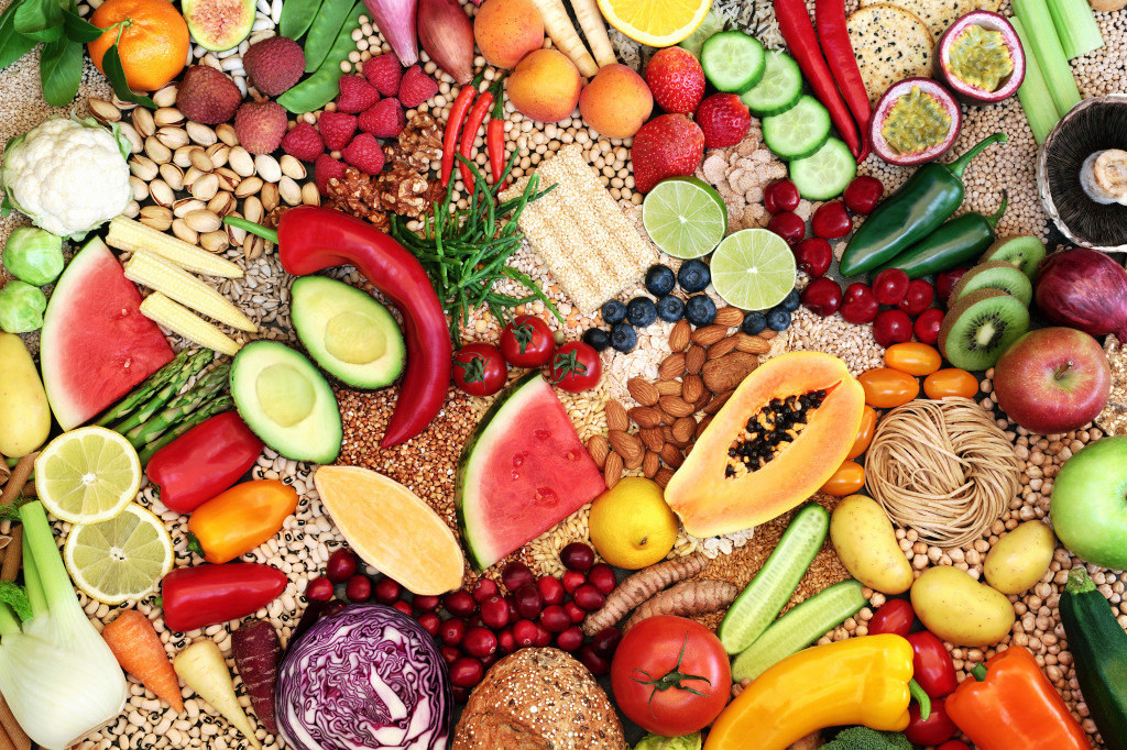 Assortiment d'aliments vegan jigsaw puzzle in Fruits & Légumes puzzles on TheJigsawPuzzles.com