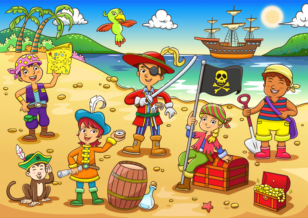 L'île des pirates jigsaw puzzle in Puzzles pour enfants puzzles on TheJigsawPuzzles.com