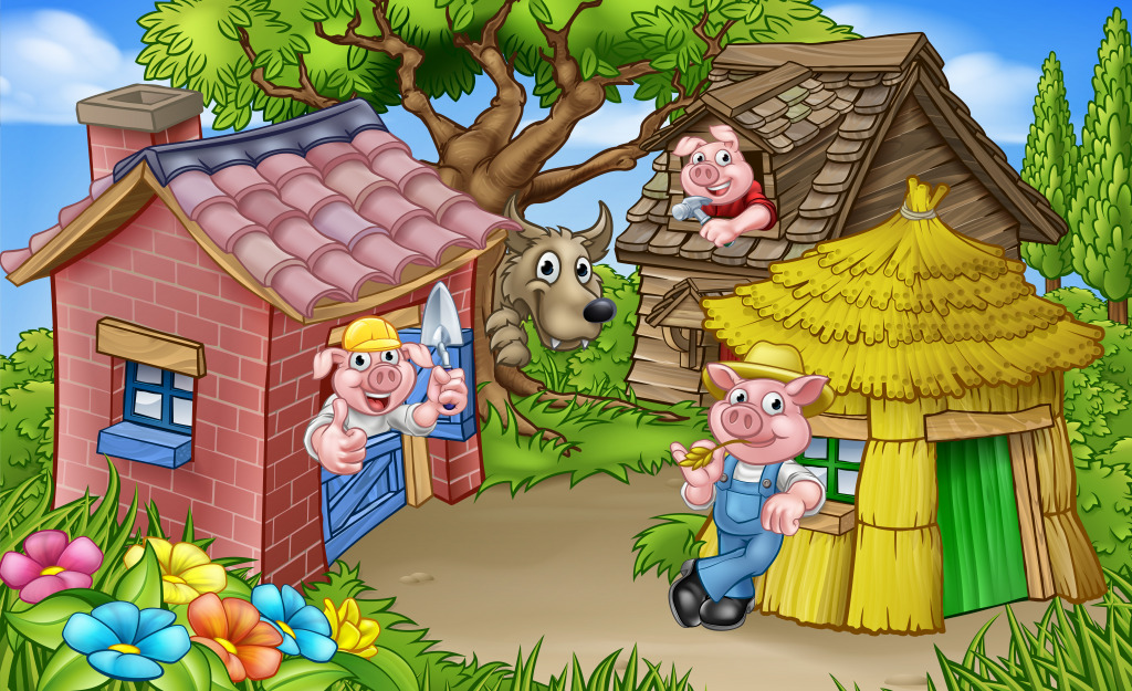 Les trois petits cochons jigsaw puzzle in Puzzles pour enfants puzzles on TheJigsawPuzzles.com