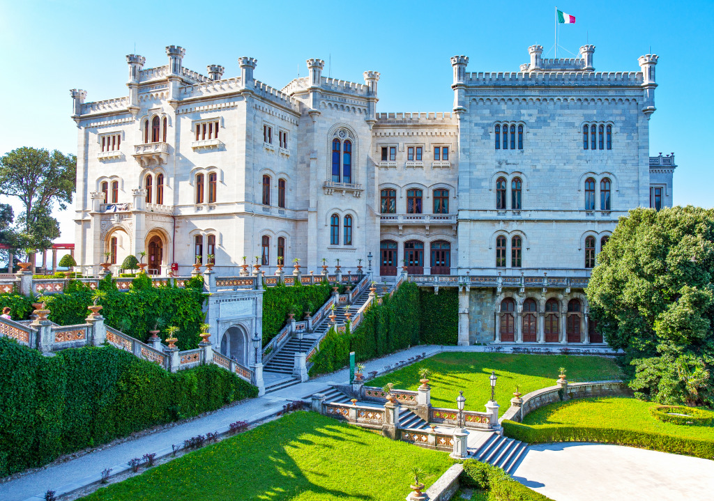 Miramare Castle, Trieste, Italy jigsaw puzzle in Puzzle of the Day puzzles on TheJigsawPuzzles.com