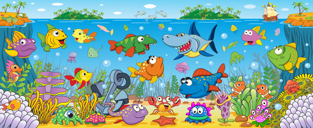Lustiger tropischer Fisch jigsaw puzzle in Unter dem Meer puzzles on TheJigsawPuzzles.com