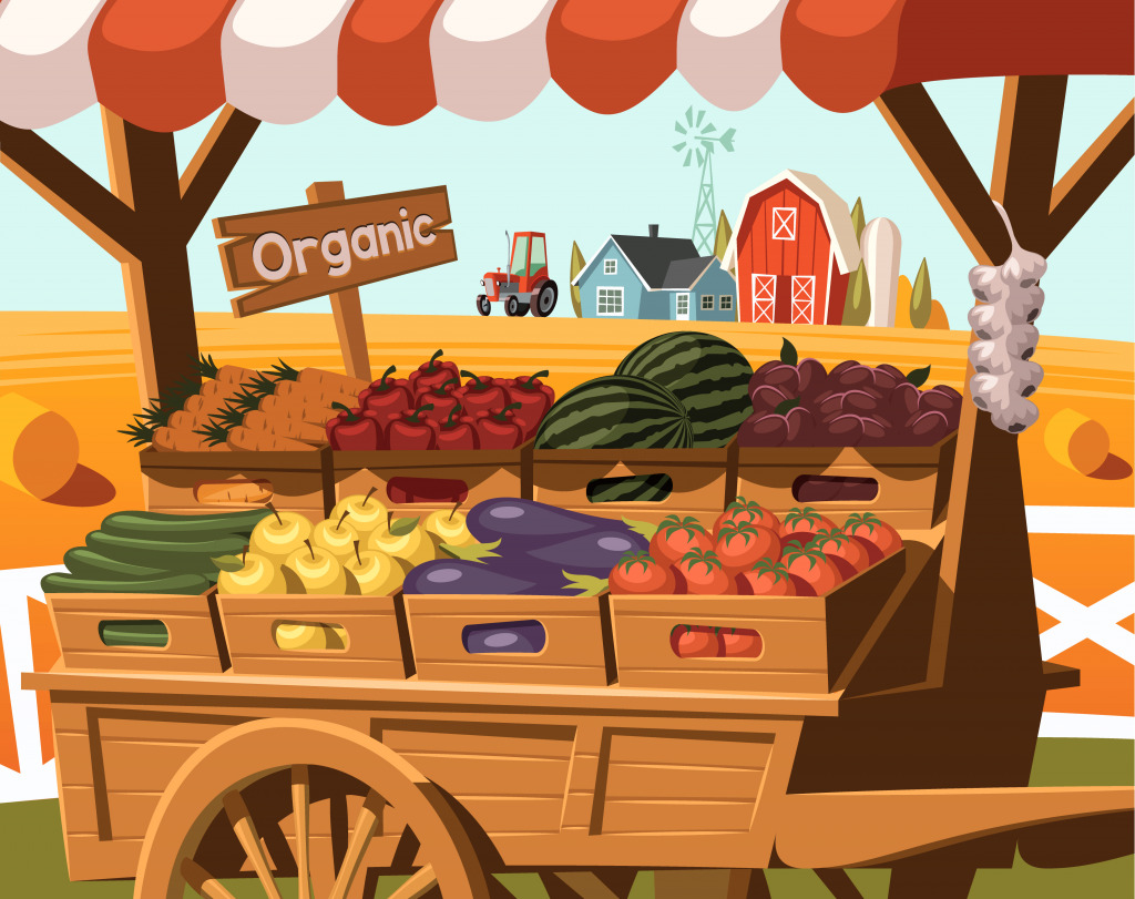 Etal de marché jigsaw puzzle in Fruits & Légumes puzzles on TheJigsawPuzzles.com