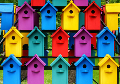 Colorful Birdhouses jigsaw puzzle in Puzzle of the Day puzzles on ...