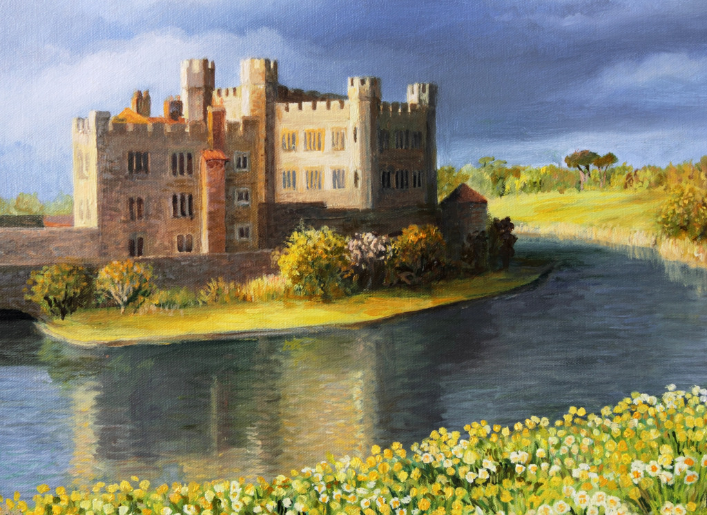 Leeds Castle in Kent, England jigsaw puzzle in Castles puzzles on TheJigsawPuzzles.com