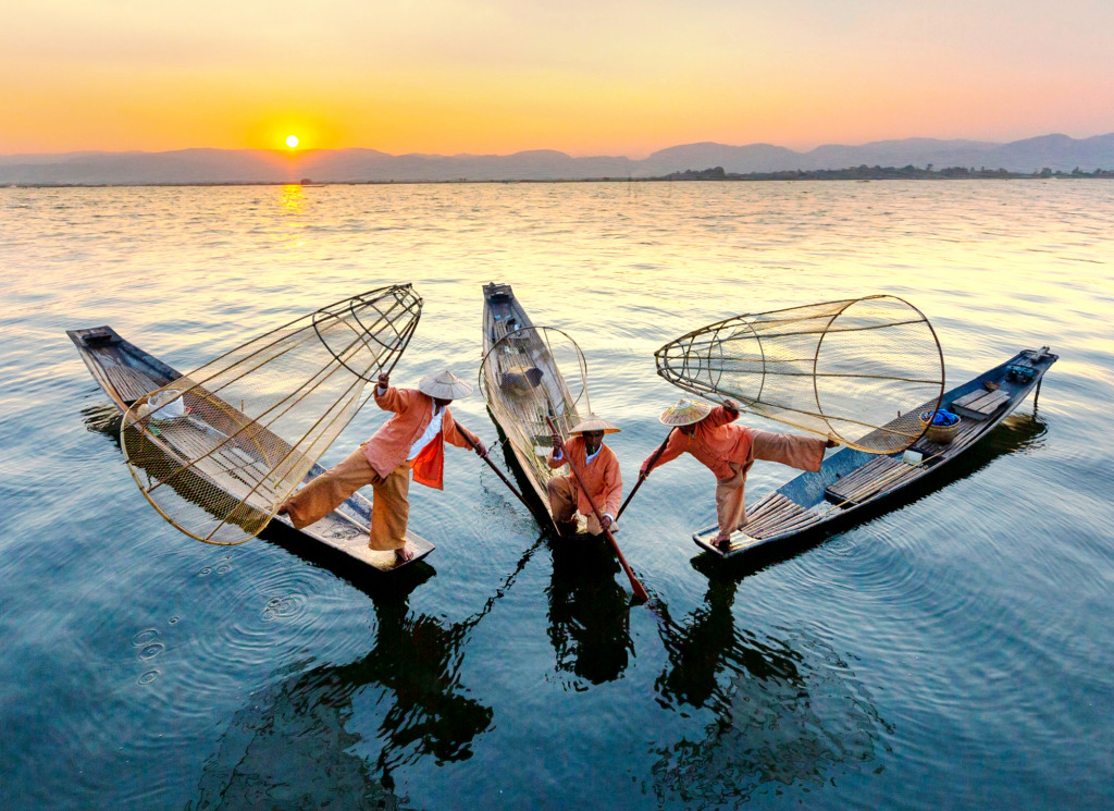 Pescadores, Lago Inle, Myanmar jigsaw puzzle in Pessoas puzzles on TheJigsawPuzzles.com