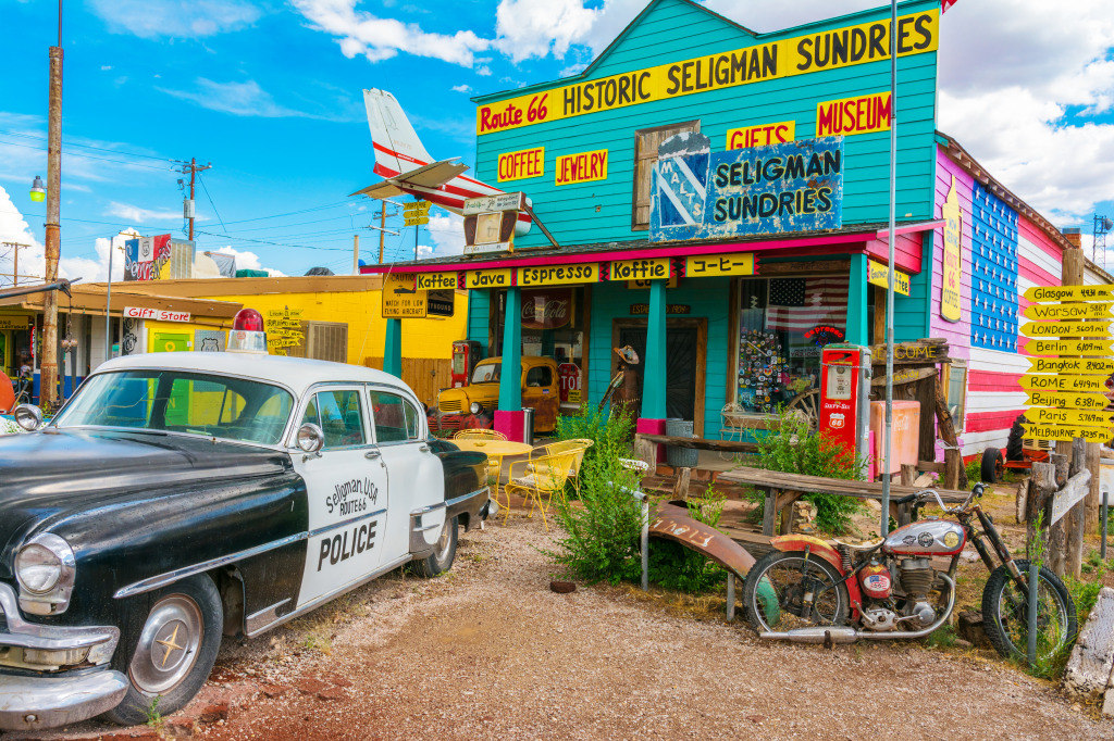 Route 66, Seligman, Arizona jigsaw puzzle in Cars & Bikes puzzles on TheJigsawPuzzles.com