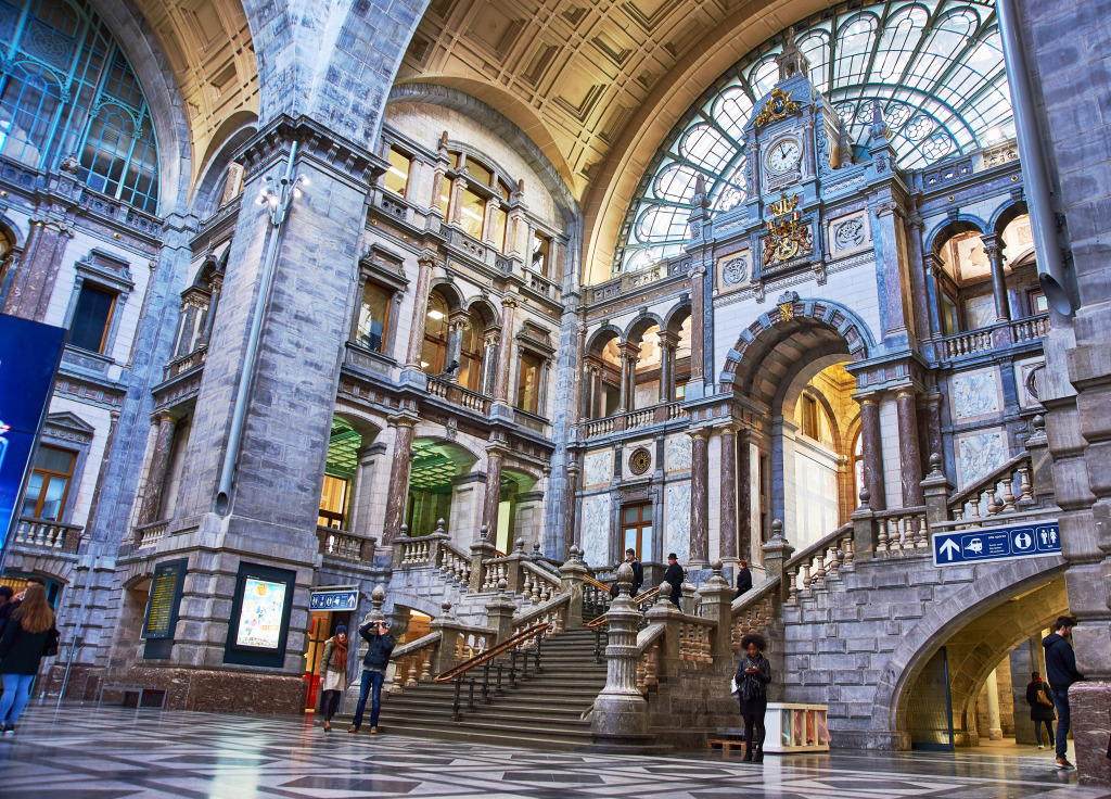 Antwerp Central Railway Station, Belgium jigsaw puzzle in Puzzle of the Day puzzles on TheJigsawPuzzles.com