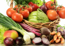 Raw Vegetables in a Wicker Basket