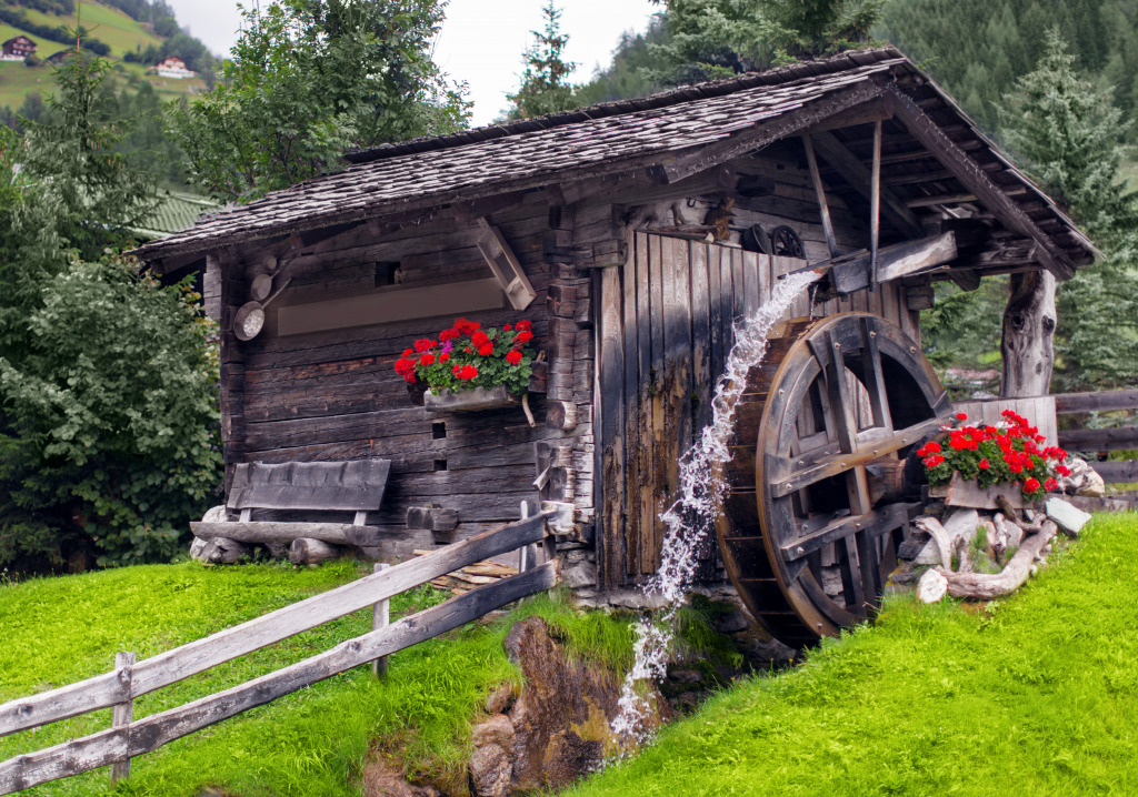 Old Wooden Mill in Austria jigsaw puzzle in Waterfalls puzzles on TheJigsawPuzzles.com